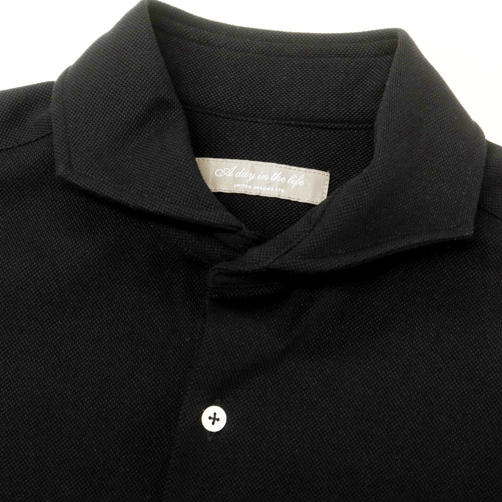 【中古】ア デイ イン ザ ライフ ユナイテッドアローズ a day in the life  united arrows コットン カッタウェイ 半袖シャツ ブラック【 M 】【 状態ランクA 】【 メンズ 】