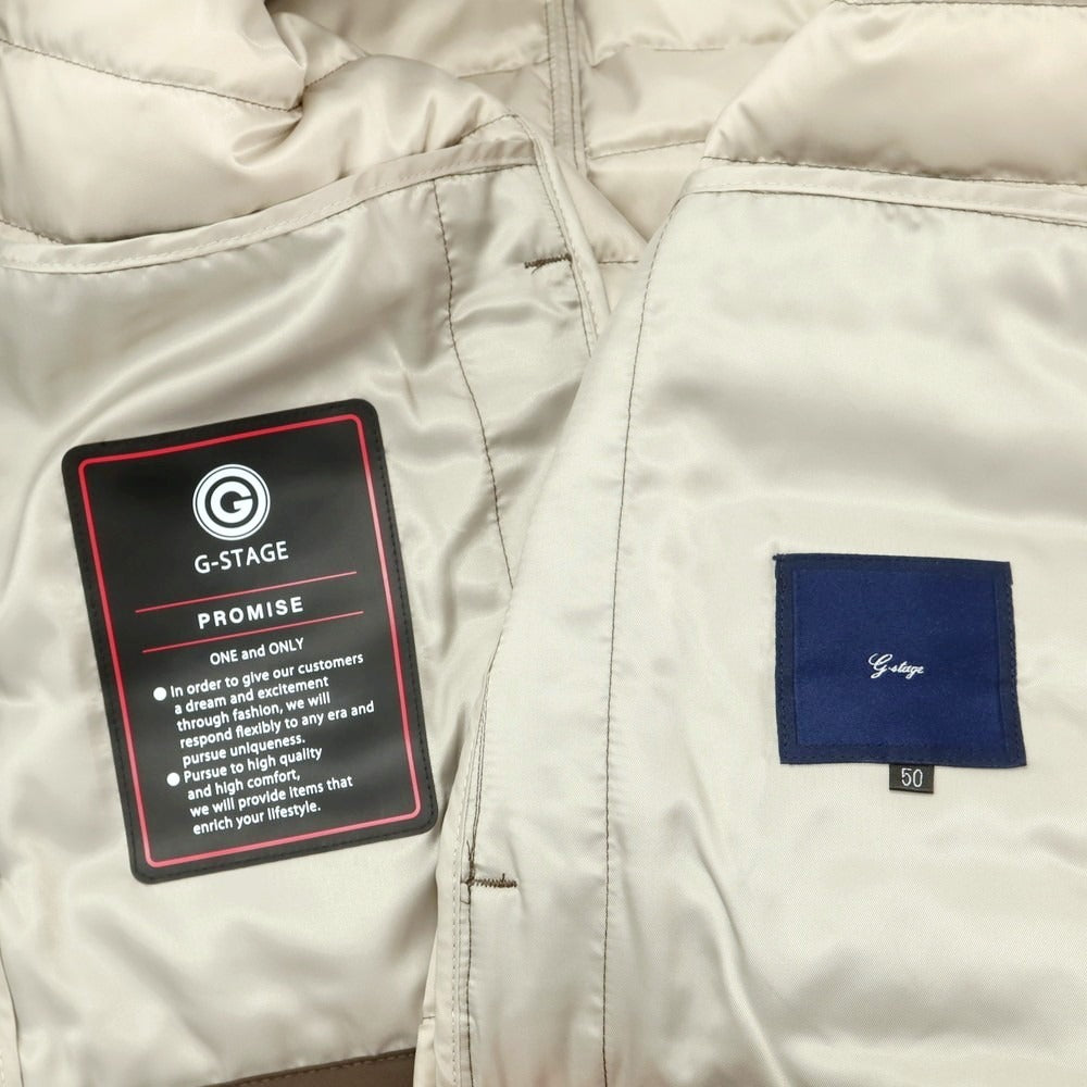 【中古】【未使用】ジーステージ g-stage ポリエステル ダウンジャケット カーキ【 50 】【 状態ランクS 】【 メンズ 】