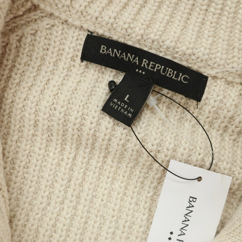 【中古】【未使用】バナナリパブリック Banana Republic ミドルゲージコットン カーディガン ベージュ【 L 】【 状態ランクS 】【 メンズ 】
