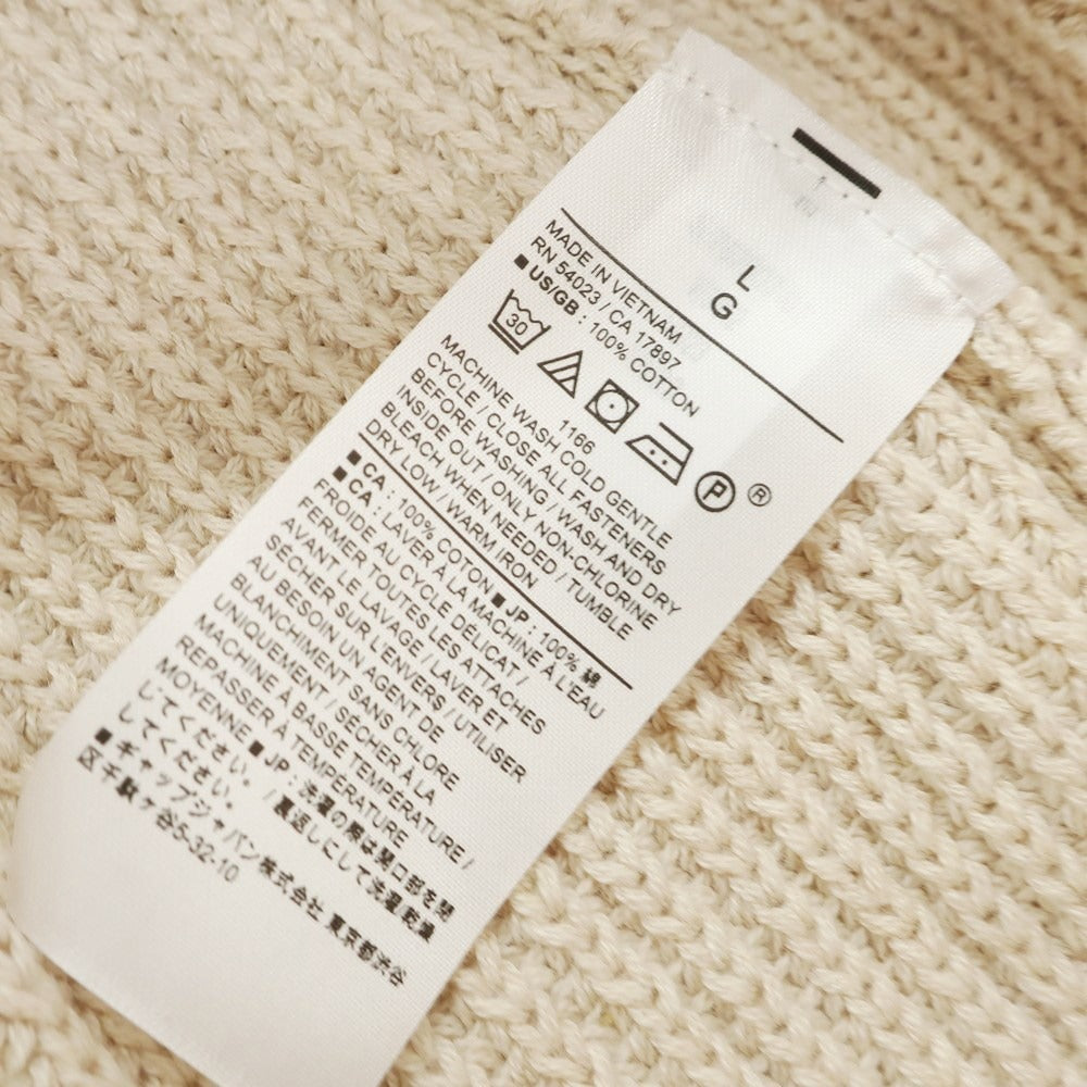【中古】【未使用】バナナリパブリック Banana Republic ミドルゲージコットン カーディガン ベージュ【 L 】【 状態ランクS 】【 メンズ 】