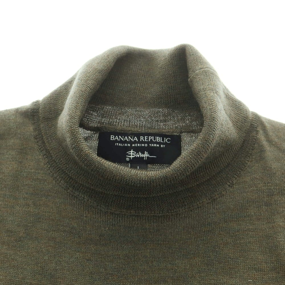 【中古】【未使用】バナナリパブリック Banana Republic ハイゲージ ウール タートルネック プルオーバーニット ダークアッシュグリーン【 L 】【 状態ランクS 】【 メンズ 】