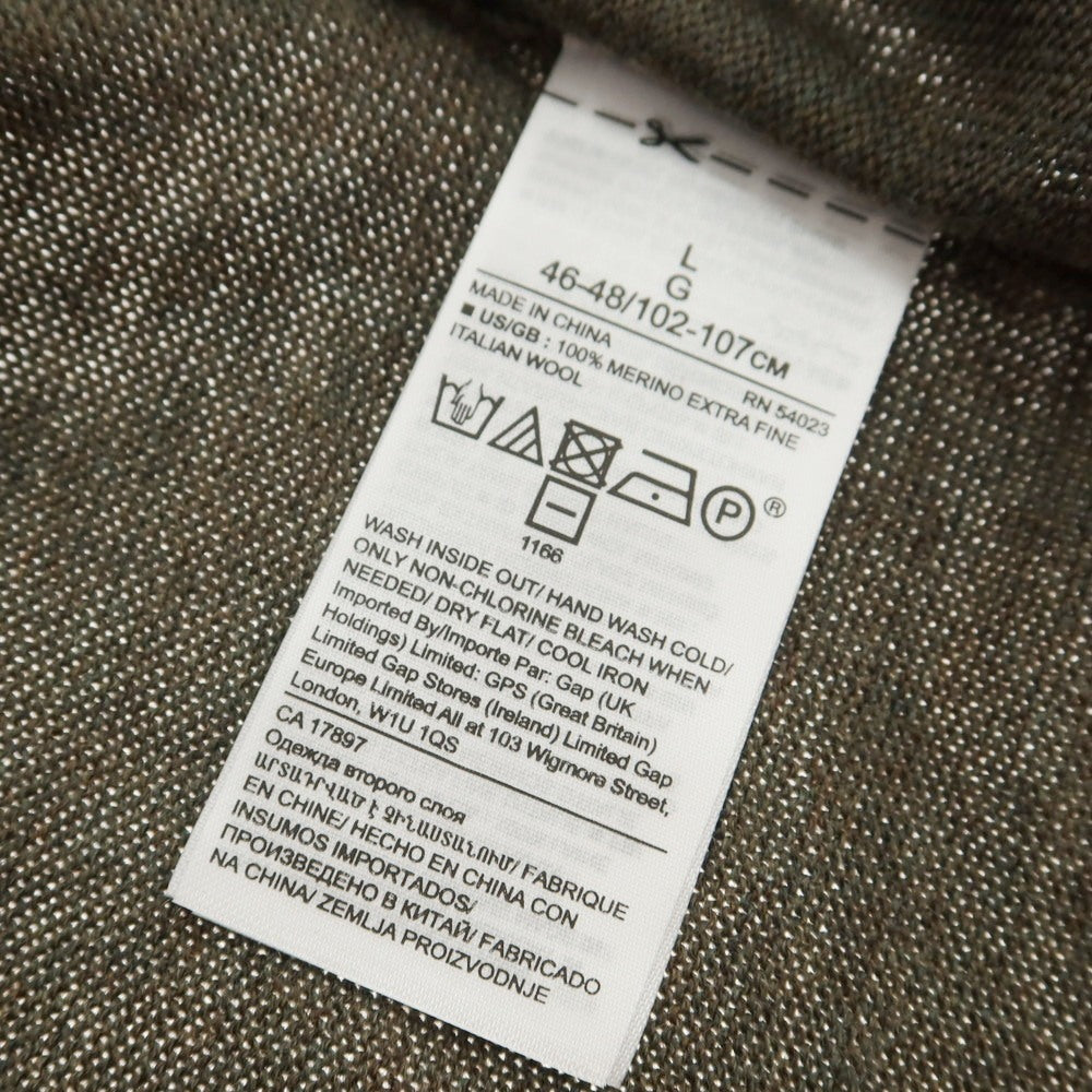 【中古】【未使用】バナナリパブリック Banana Republic ハイゲージ ウール タートルネック プルオーバーニット ダークアッシュグリーン【 L 】【 状態ランクS 】【 メンズ 】