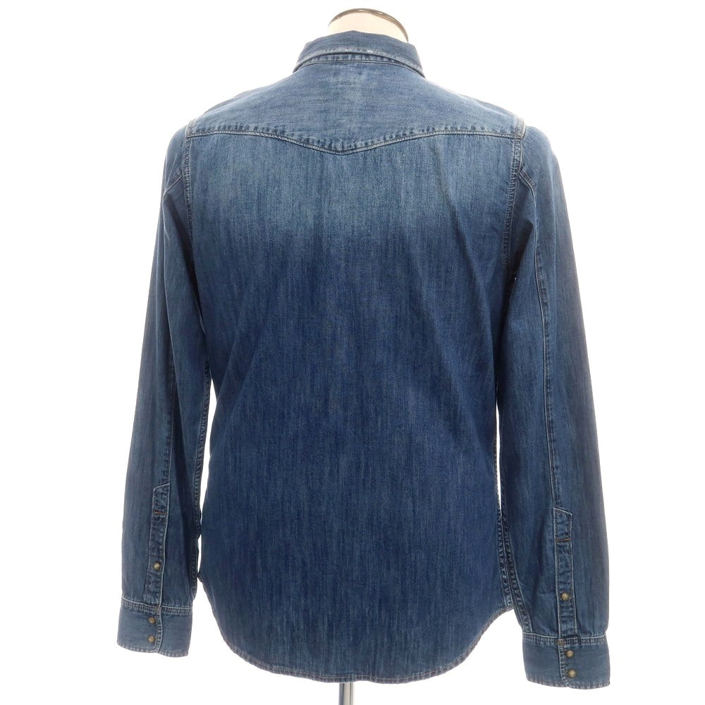 【中古】ディーゼル DIESEL コットン デニム ウエスタンシャツ ネイビー【 L 】【 状態ランクA 】【 メンズ 】