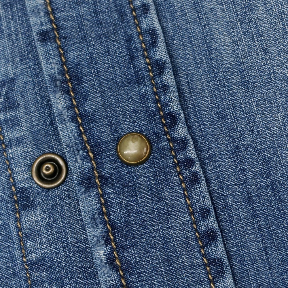 【中古】ディーゼル DIESEL コットン デニム ウエスタンシャツ ネイビー【 L 】【 状態ランクA 】【 メンズ 】