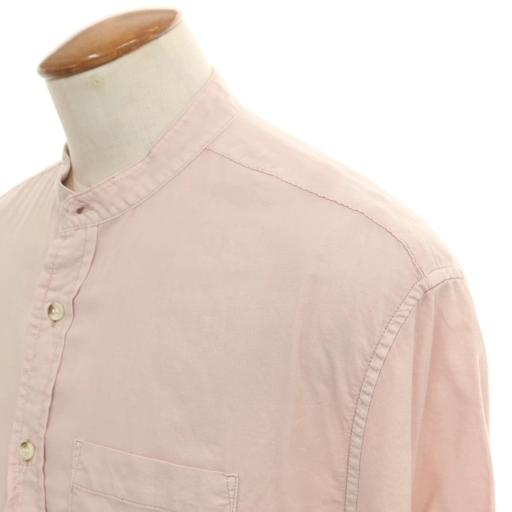 【中古】バナナリパブリック Banana Republic コットン バンドカラー 半袖シャツ ダスティピンク【 M 】【 状態ランクB 】【 メンズ 】