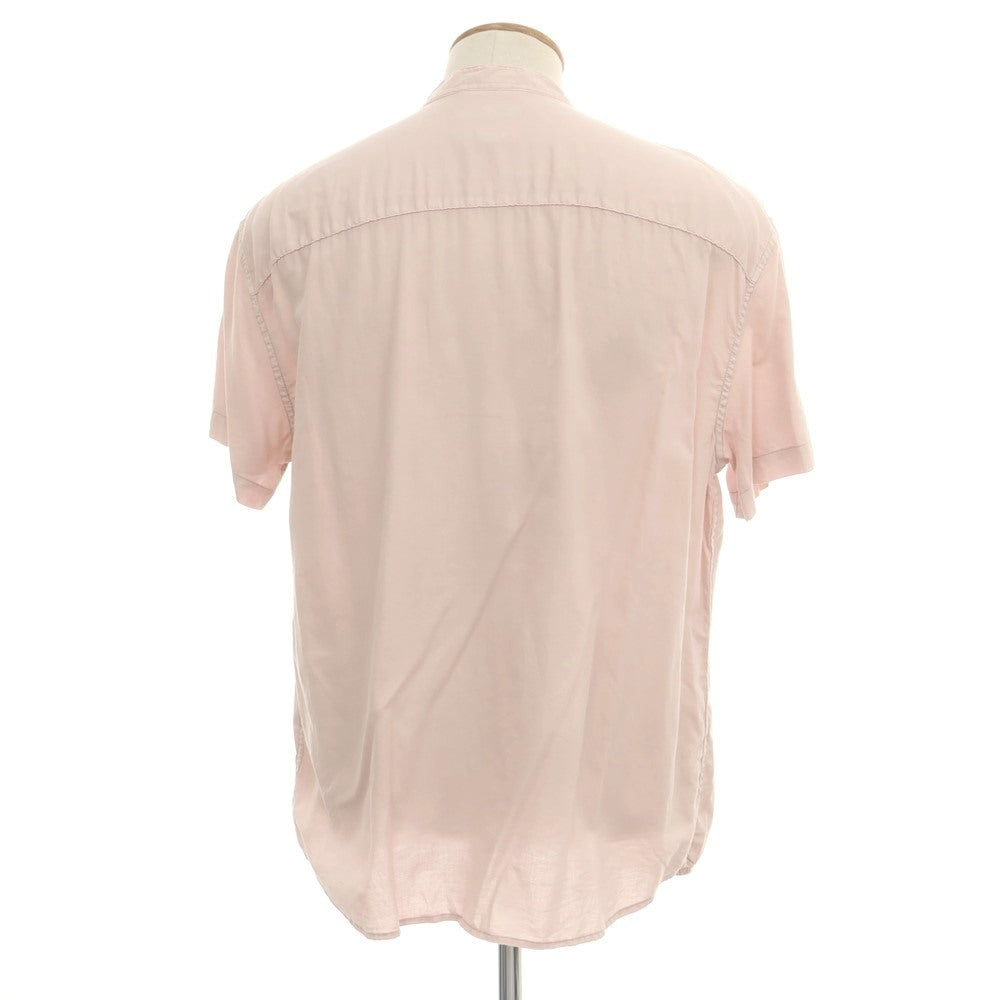 【中古】バナナリパブリック Banana Republic コットン バンドカラー 半袖シャツ ダスティピンク【 M 】【 状態ランクB 】【 メンズ 】