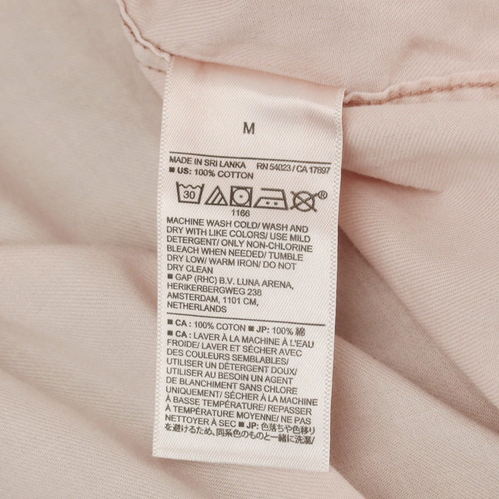 【中古】バナナリパブリック Banana Republic コットン バンドカラー 半袖シャツ ダスティピンク【 M 】【 状態ランクB 】【 メンズ 】