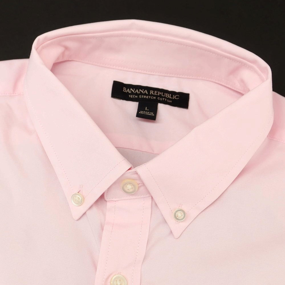【中古】【未使用】バナナリパブリック Banana Republic ストレッチ コットンポリエステル ボタンダウン ドレスシャツ ピンク【 L 】【 状態ランクS 】【 メンズ 】