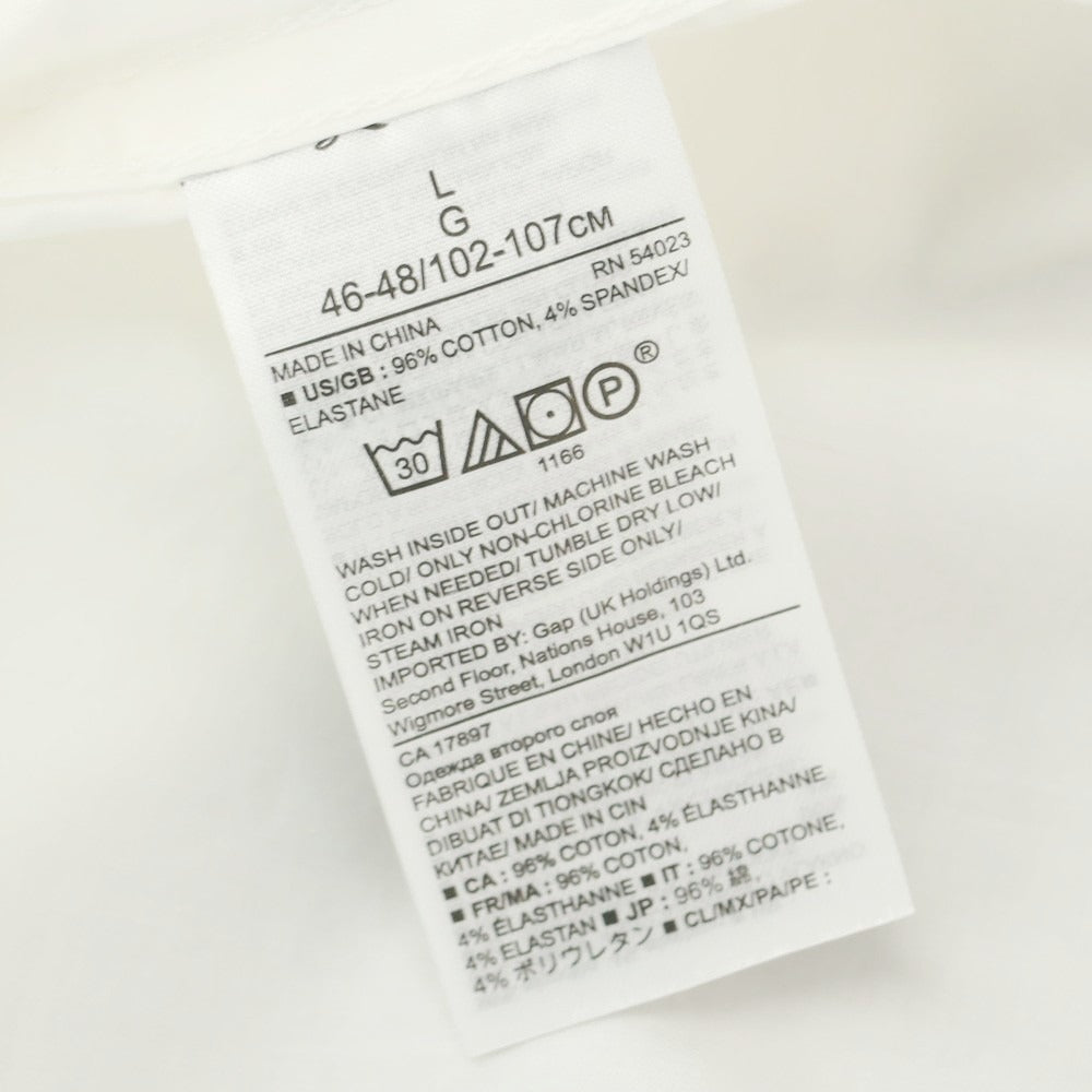 【中古】【未使用】バナナリパブリック Banana Republic ストレッチ コットン バンドカラー カジュアルシャツ ホワイト【 L 】【 状態ランクS 】【 メンズ 】