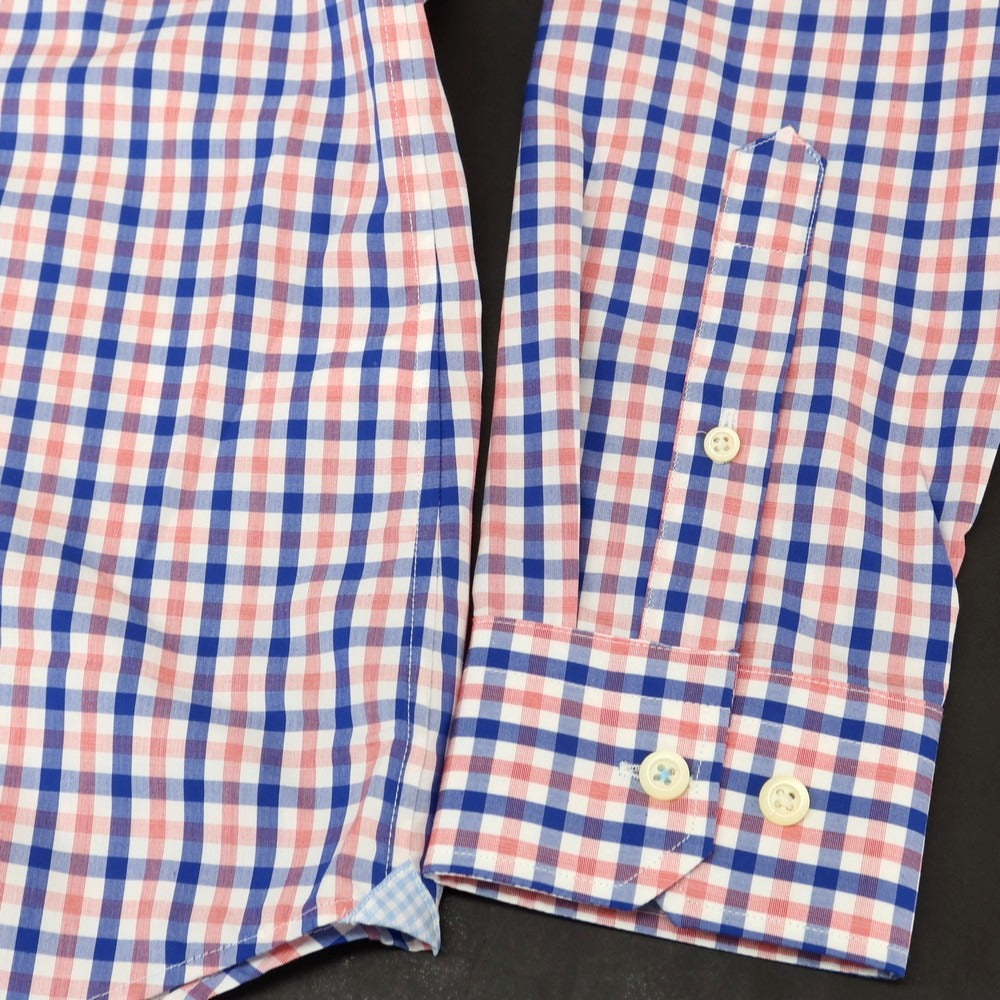 【中古】【未使用】バナナリパブリック Banana Republic 120s スーピマコットン チェック ボタンダウン カジュアルシャツ ピンクxブルー【 L 】【 状態ランクS 】【 メンズ 】