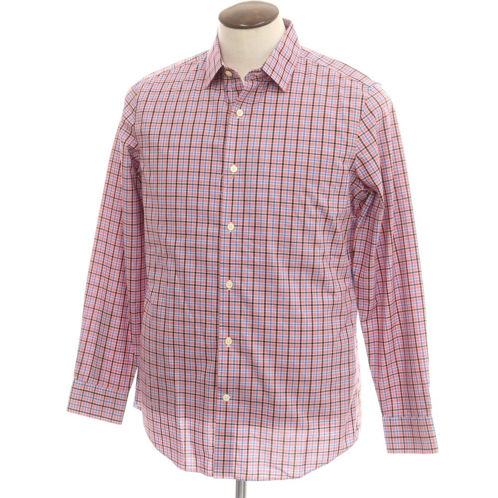 【中古】【未使用】バナナリパブリック Banana Republic コットン チェック レギュラーカラー カジュアルシャツ レッドxブルー【 L 】【 状態ランクS 】【 メンズ 】