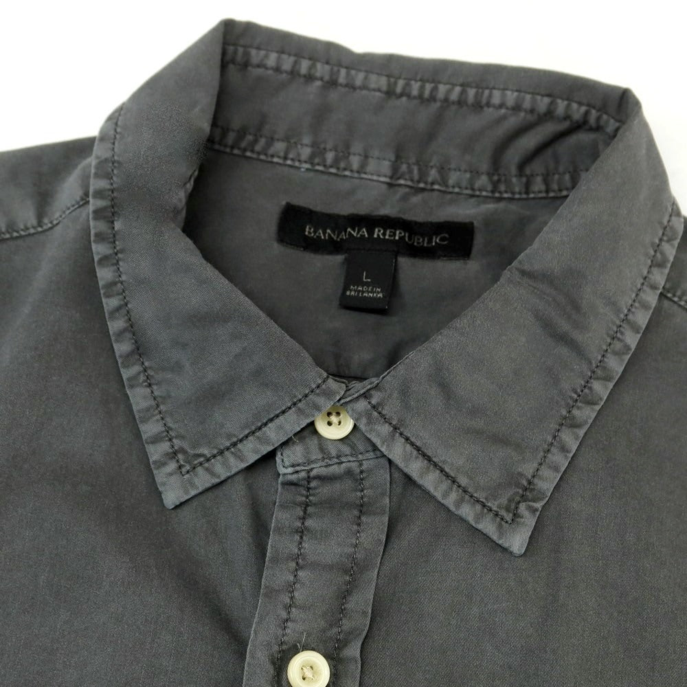 【中古】【未使用】バナナリパブリック Banana Republic コットン レギュラーカラー カジュアルシャツ グレー【 L 】【 状態ランクS 】【 メンズ 】