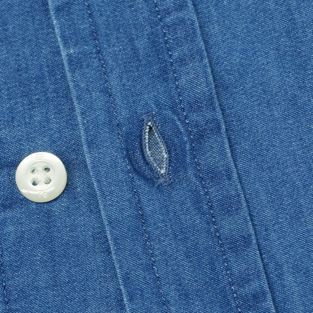 【中古】バナナリパブリック Banana Republic コットン レギュラーカラー カジュアルシャツ ネイビー【 L 】【 状態ランクB 】【 メンズ 】