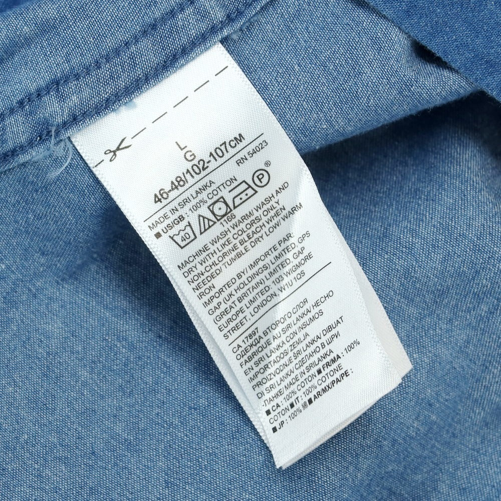 【中古】バナナリパブリック Banana Republic コットン レギュラーカラー カジュアルシャツ ネイビー【 L 】【 状態ランクB 】【 メンズ 】