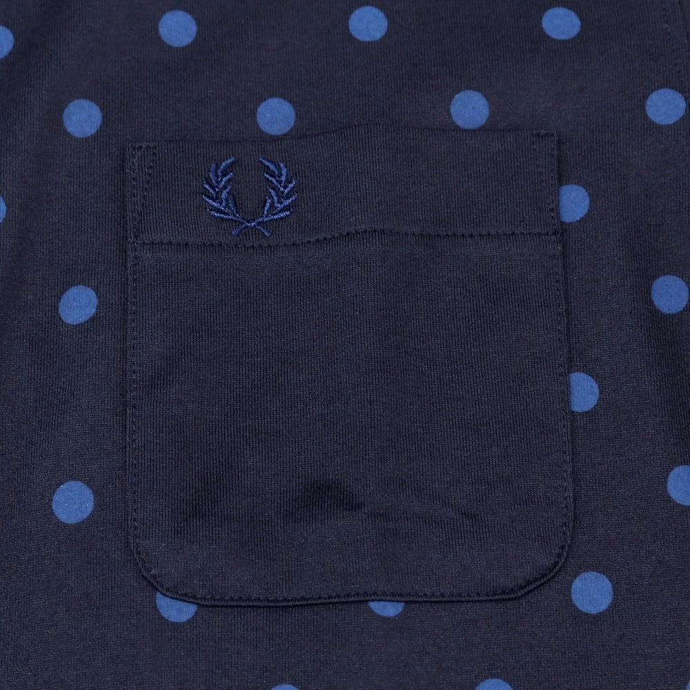 【中古】【未使用】フレッドペリー FRED PERRY コットン ドット ショートカラー 半袖シャツ ネイビー【 M 】【 状態ランクS 】【 メンズ 】