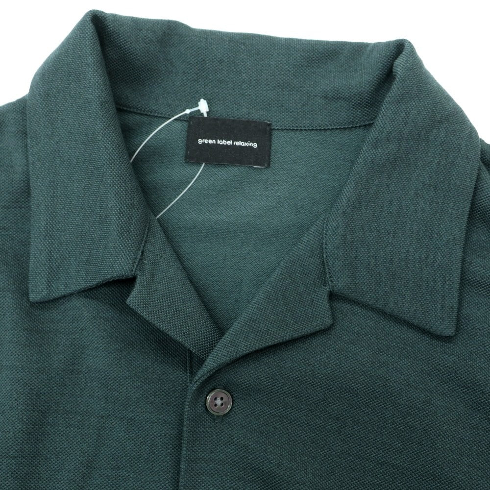 【中古】グリーンレーベルリラクシング green label relaxing ポリエステルウール 鹿の子 半袖ポロシャツ ダークグリーン【 S 】【 状態ランクB 】【 メンズ 】