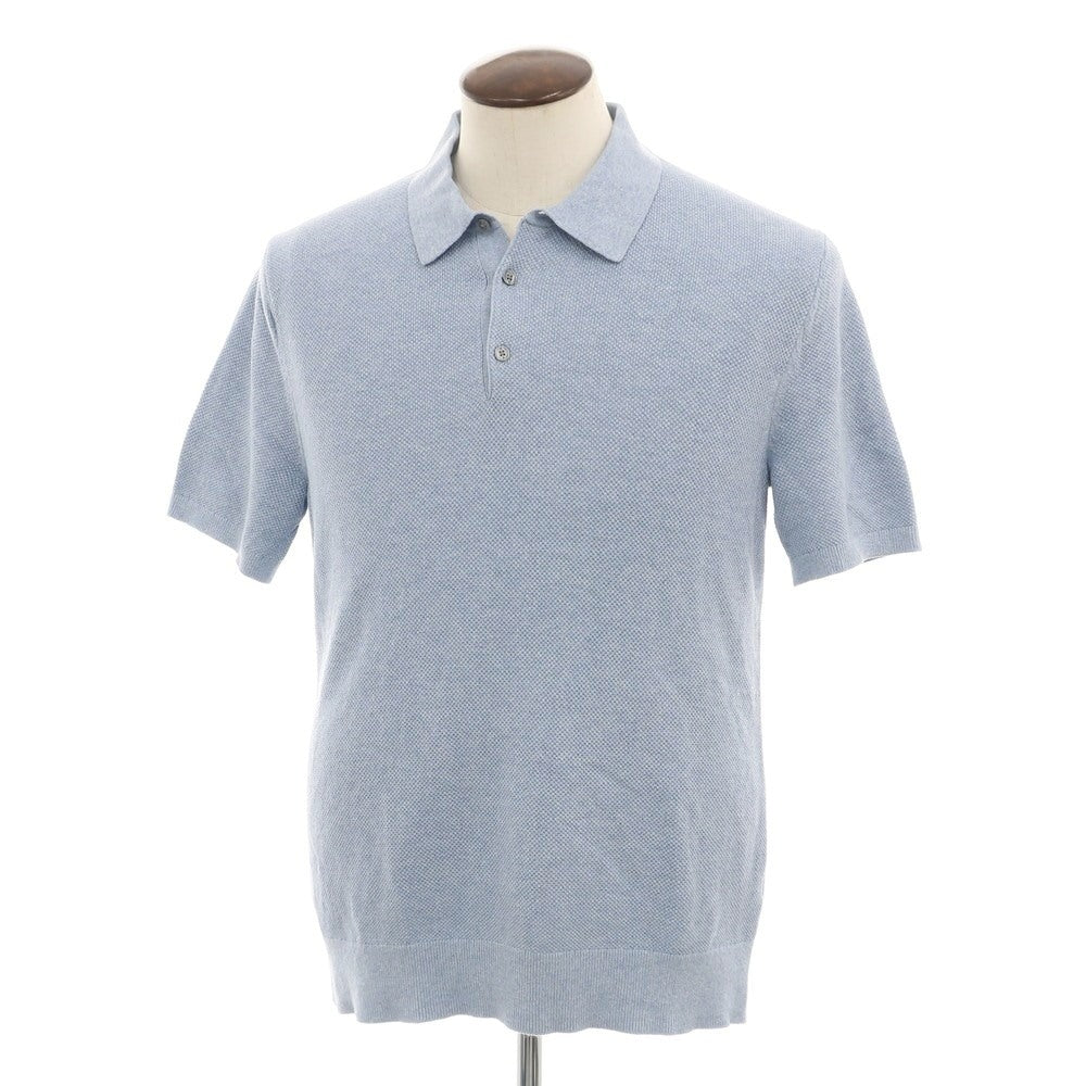 【中古】バナナリパブリック Banana Republic コットン 半袖 ポロニット ライトブルー【 L 】【 状態ランクB 】【 メンズ 】