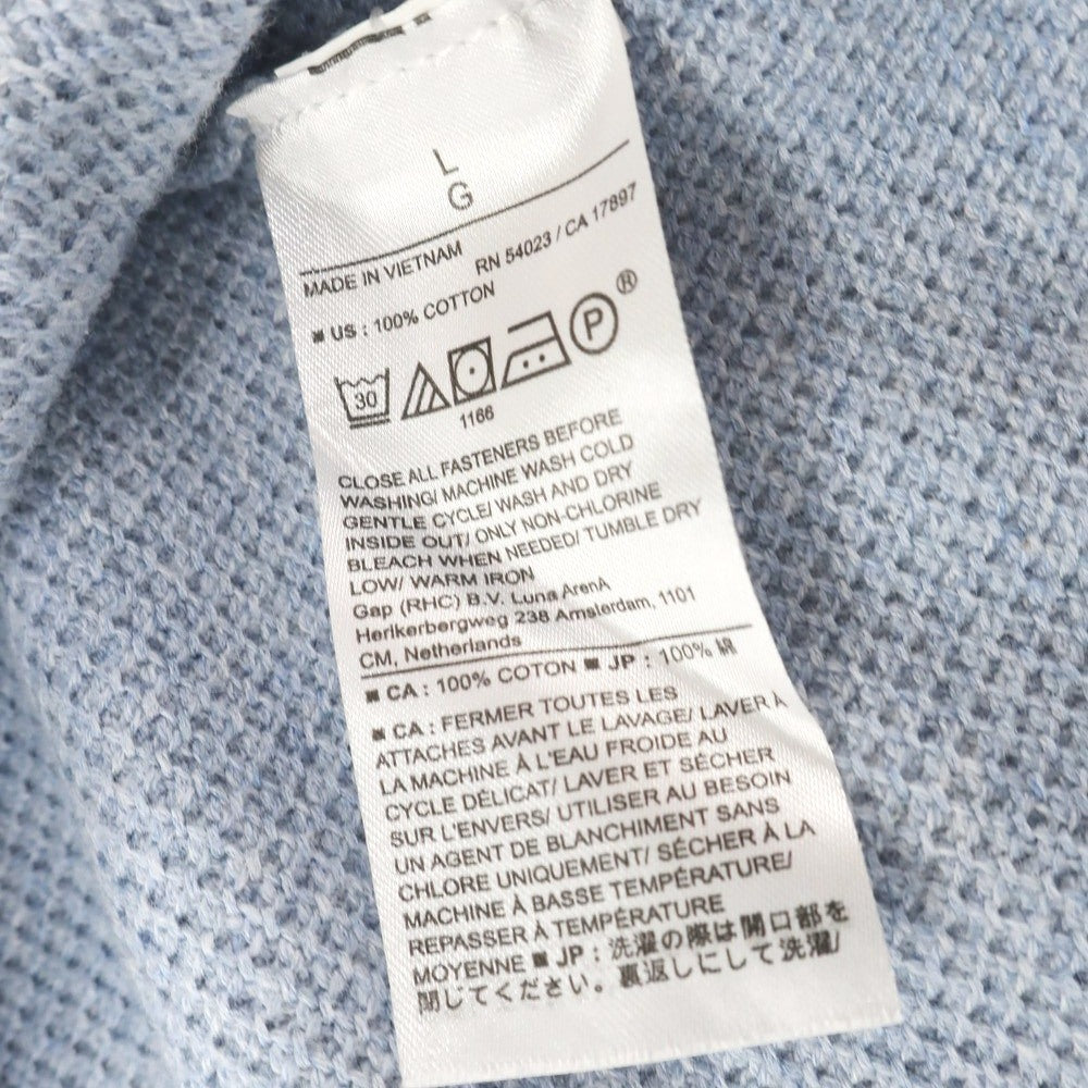 【中古】バナナリパブリック Banana Republic コットン 半袖 ポロニット ライトブルー【 L 】【 状態ランクB 】【 メンズ 】