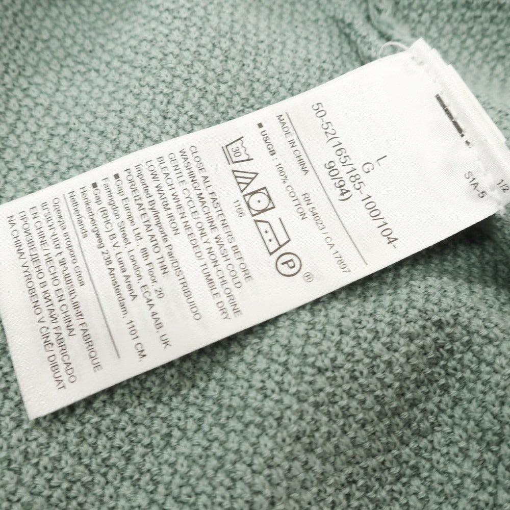 【中古】バナナリパブリック Banana Republic コットン 半袖 ポロニット セージグリーン系【 L 】【 状態ランクB 】【 メンズ 】