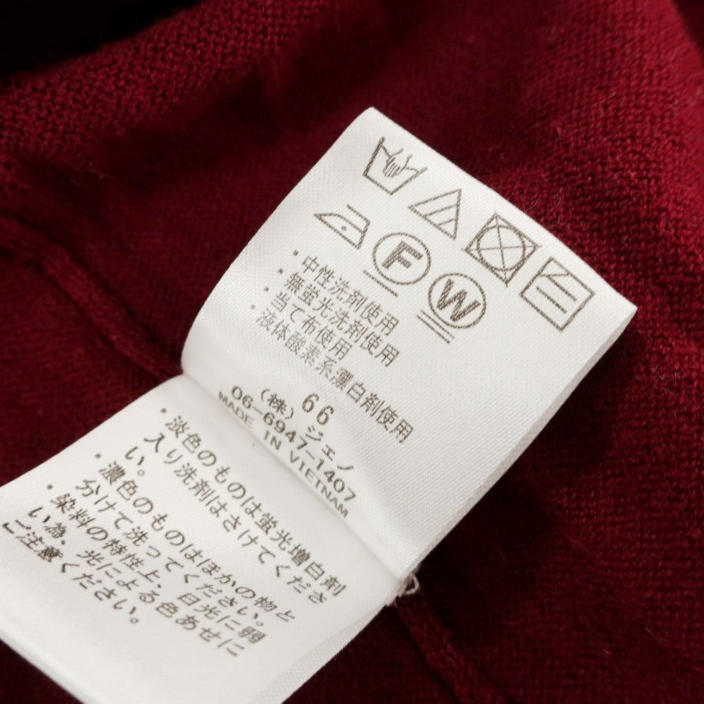 【中古】ジーステージ g-stage リネンコットン スキッパー 半袖 ポロニット ボルドー【 48 】【 状態ランクB 】【 メンズ 】