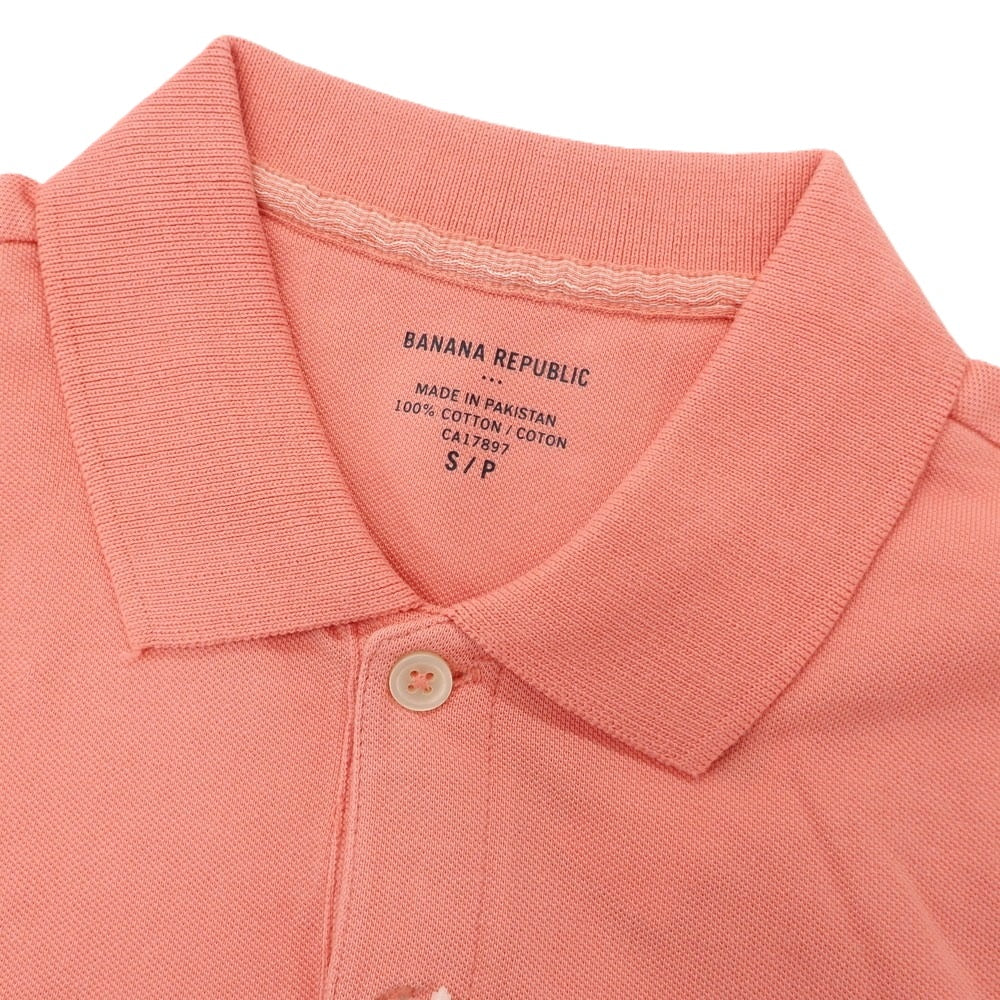 【中古】バナナリパブリック Banana Republic コットン 鹿の子 半袖ポロシャツ サーモンピンク【 S 】【 状態ランクA 】【 メンズ 】
