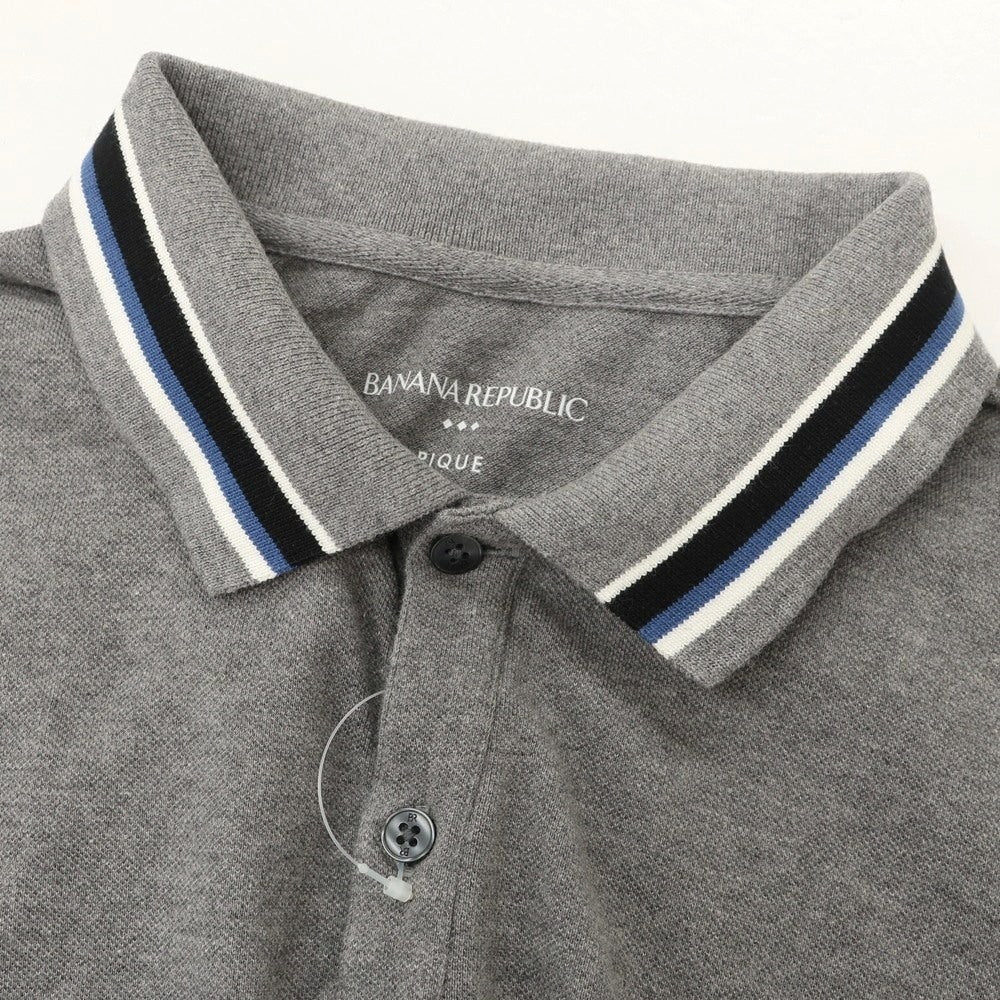 【中古】バナナリパブリック Banana Republic コットン 鹿の子 半袖ポロシャツ グレー【 L 】【 状態ランクB 】【 メンズ 】