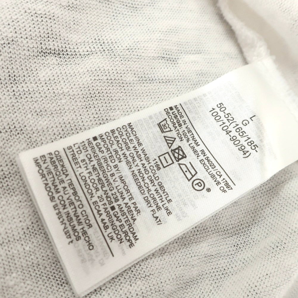 【中古】バナナリパブリック Banana Republic リネン スキッパー 半袖ポロシャツ ホワイト【 L 】【 状態ランクB 】【 メンズ 】