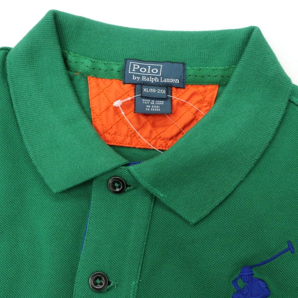 【中古】【未使用】ポロ ラルフローレン Polo Ralph Lauren コットン 鹿の子 半袖ポロシャツ グリーン【 XL(18-20) 】【 状態ランクS 】【 メンズ 】