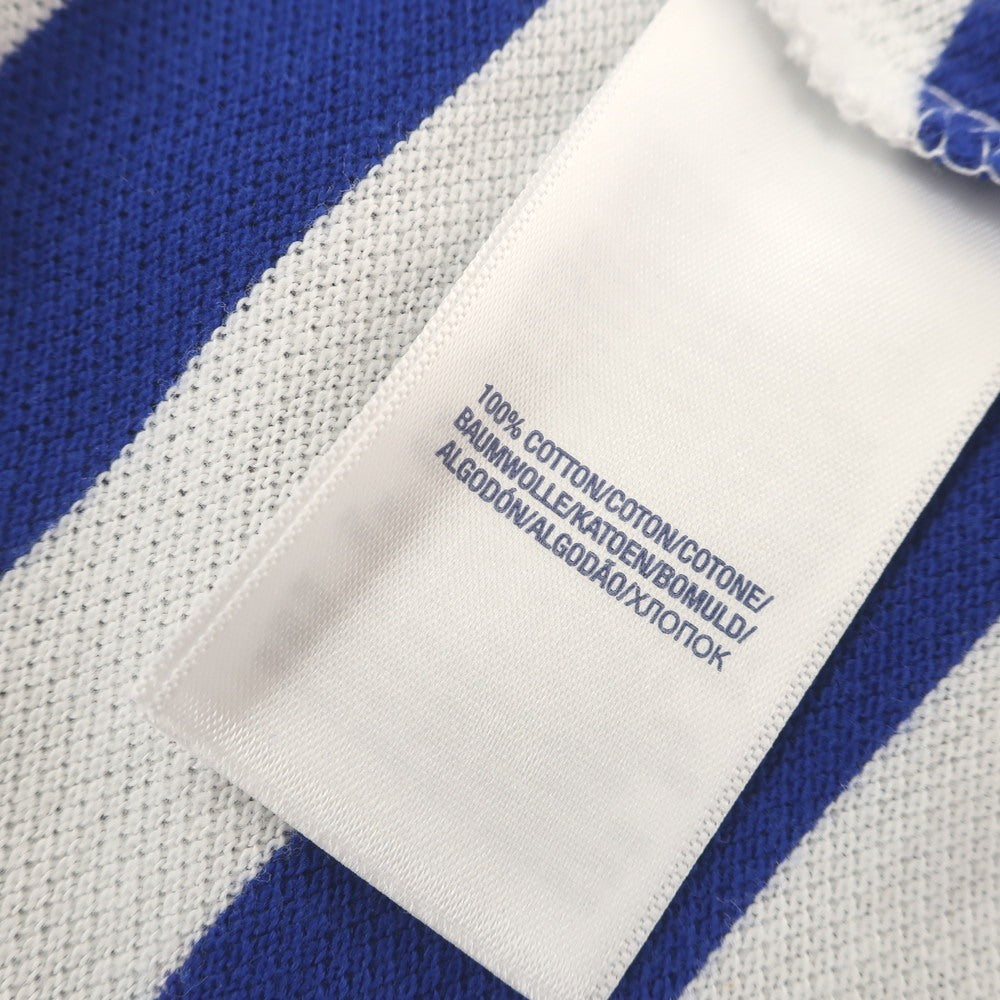 【中古】ポロ ラルフローレン Polo Ralph Lauren コットン 鹿の子 ボーダー 半袖ポロシャツ ロイヤルブルーxホワイト【 XL(18-20) 】【 状態ランクB 】【 メンズ 】