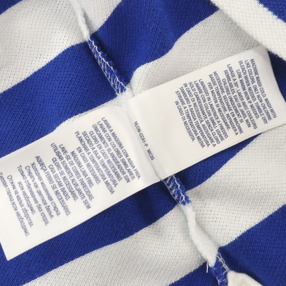 【中古】ポロ ラルフローレン Polo Ralph Lauren コットン 鹿の子 ボーダー 半袖ポロシャツ ロイヤルブルーxホワイト【 XL(18-20) 】【 状態ランクB 】【 メンズ 】