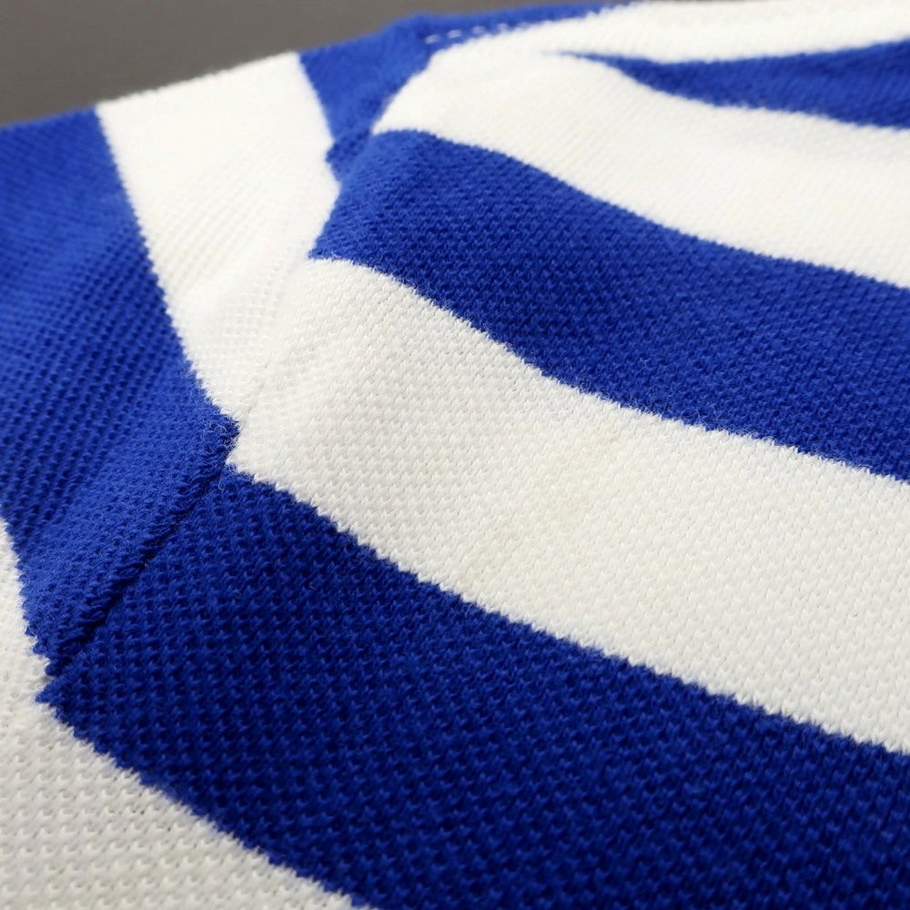 【中古】ポロ ラルフローレン Polo Ralph Lauren コットン 鹿の子 ボーダー 半袖ポロシャツ ロイヤルブルーxホワイト【 XL(18-20) 】【 状態ランクB 】【 メンズ 】