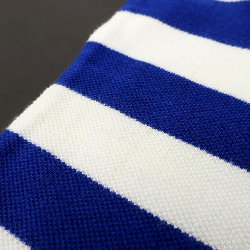 【中古】ポロ ラルフローレン Polo Ralph Lauren コットン 鹿の子 ボーダー 半袖ポロシャツ ロイヤルブルーxホワイト【 XL(18-20) 】【 状態ランクB 】【 メンズ 】
