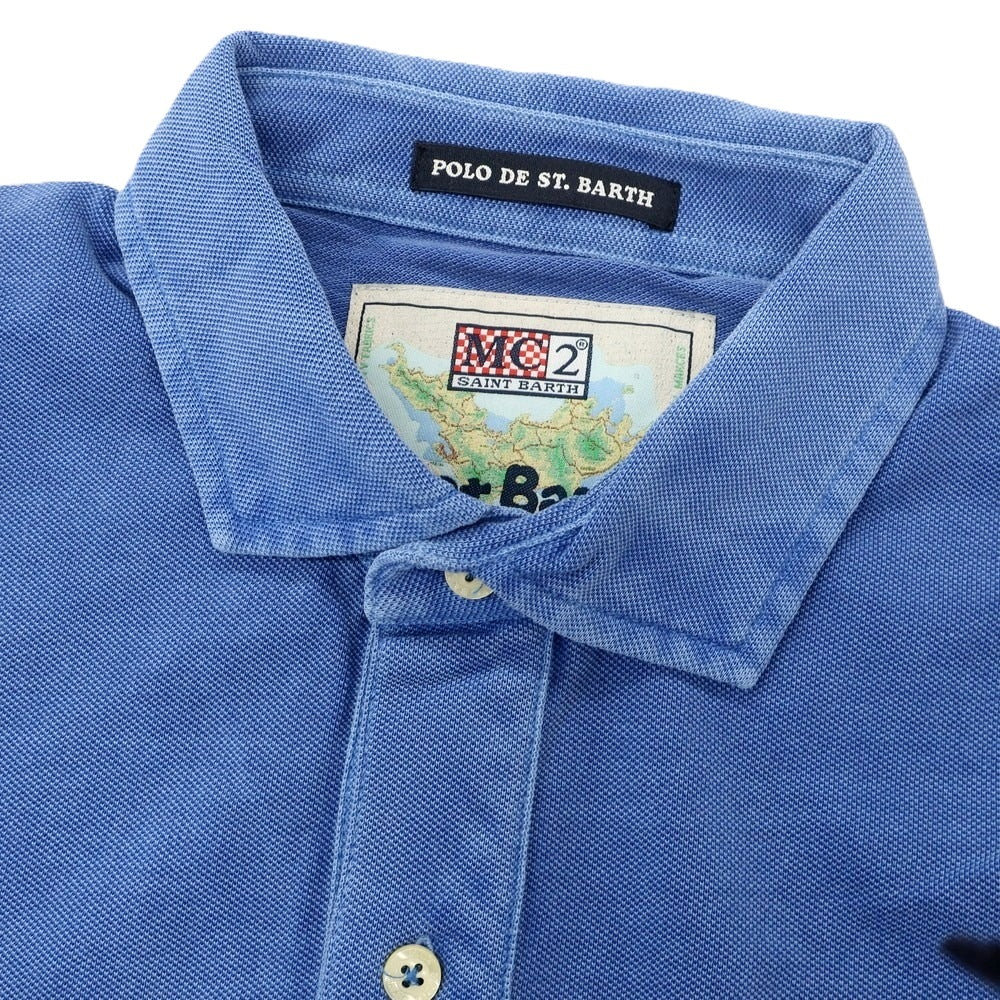 【中古】【未使用】エムシー ツーセント バース MC2 Saint Barth コットン 鹿の子 半袖ポロシャツ ブルー【 M 】【 状態ランクS 】【 メンズ 】