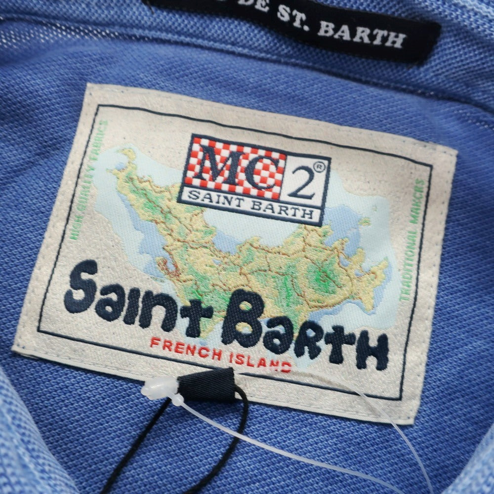 【中古】【未使用】エムシー ツーセント バース MC2 Saint Barth コットン 鹿の子 半袖ポロシャツ ブルー【 M 】【 状態ランクS 】【 メンズ 】