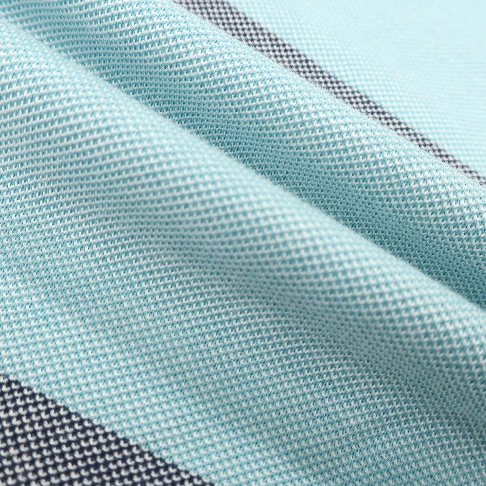【中古】【未使用】ブルックスブラザーズ Brooks Brothers コットン 鹿の子 ボーダー 半袖ポロシャツ ミントブルー【 S 】【 状態ランクS 】【 メンズ 】