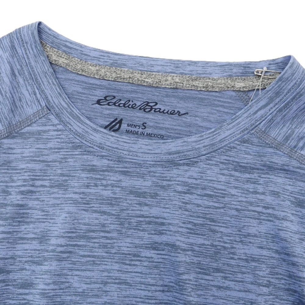 【中古】【未使用】エディー バウアー Eddie Bauer ポリエステル クルーネック 半袖Tシャツ スマルトブルーxグレー【 S 】【 状態ランクS 】【 メンズ 】