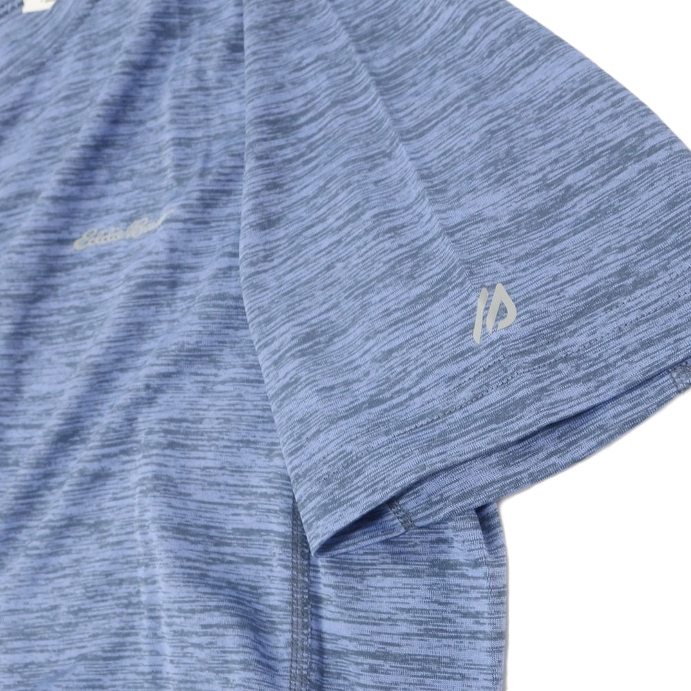 【中古】【未使用】エディー バウアー Eddie Bauer ポリエステル クルーネック 半袖Tシャツ スマルトブルーxグレー【 S 】【 状態ランクS 】【 メンズ 】