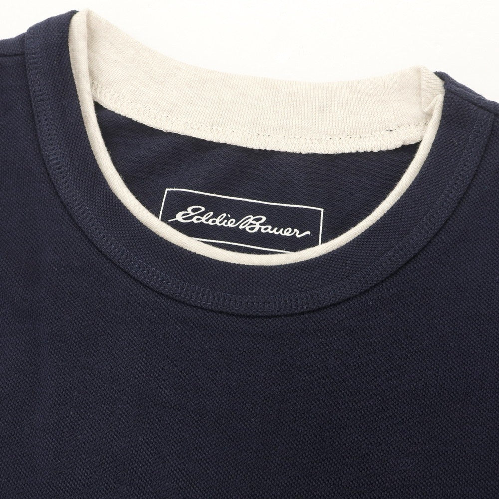 【中古】【未使用】エディー バウアー Eddie Bauer コットン ボーダー クルーネック 半袖Tシャツ ネイビーxホワイト【 S 】【 状態ランクS 】【 メンズ 】