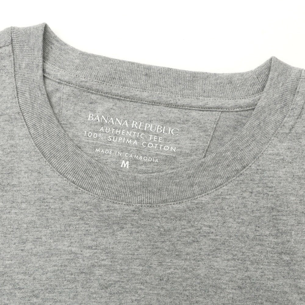 【中古】【未使用】バナナリパブリック Banana Republic コットン クルーネック ポケット 半袖Tシャツ グレー【 M 】【 状態ランクS 】【 メンズ 】