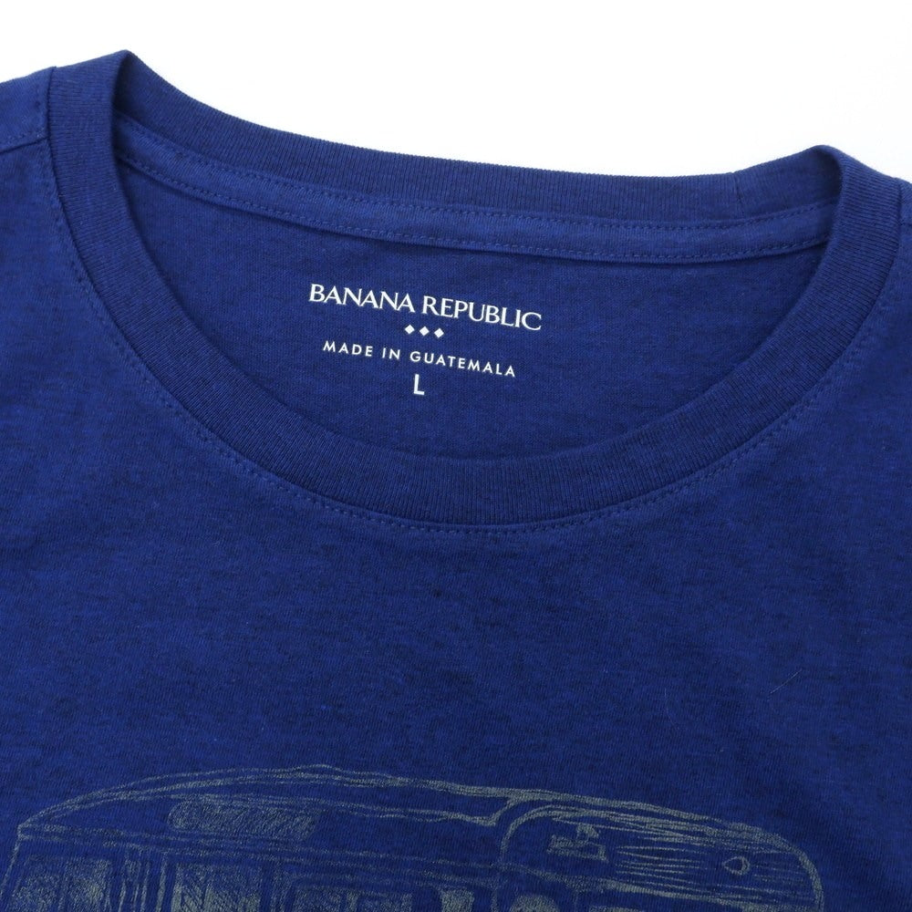 【中古】【未使用】バナナリパブリック Banana Republic コットンポリエステル クルーネック 半袖Tシャツ ダークブルー【 L 】【 状態ランクS 】【 メンズ 】