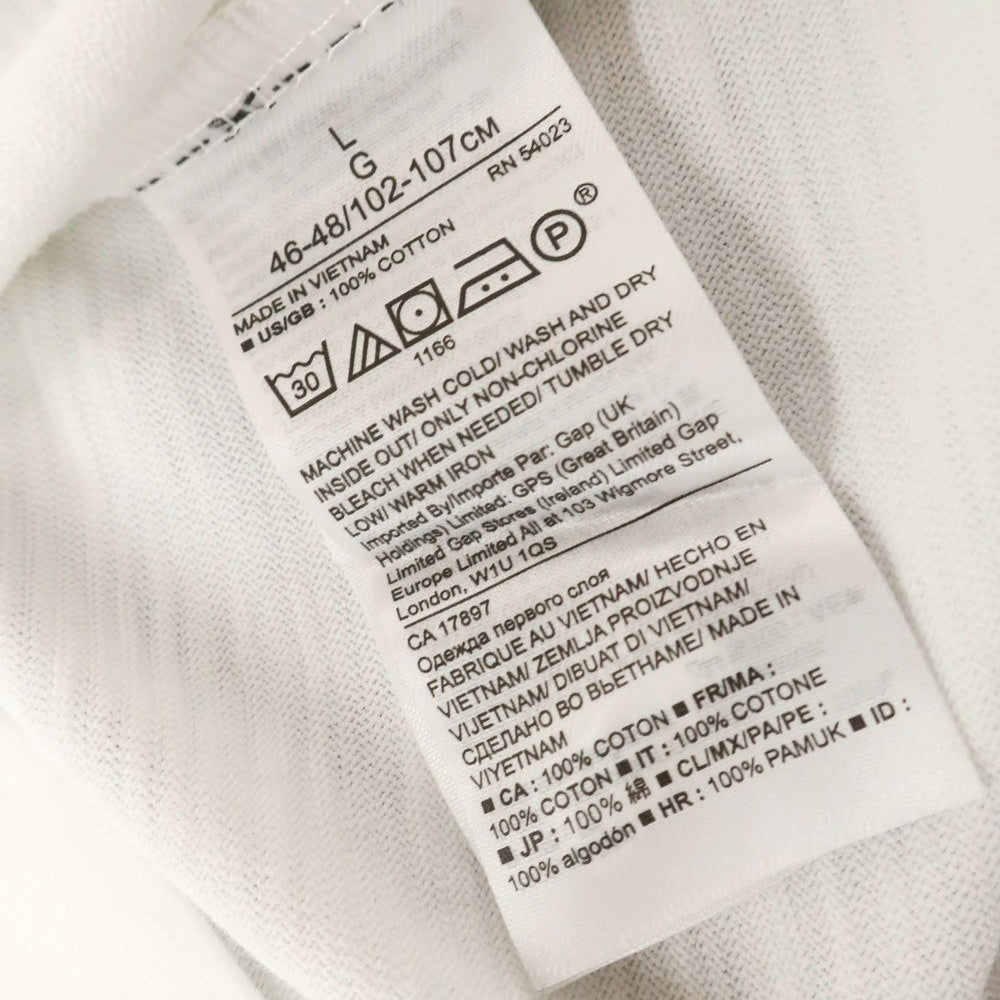 【中古】【未使用】バナナリパブリック Banana Republic コットン ヘンリーネック 半袖Tシャツ ホワイト【 L 】【 状態ランクS 】【 メンズ 】