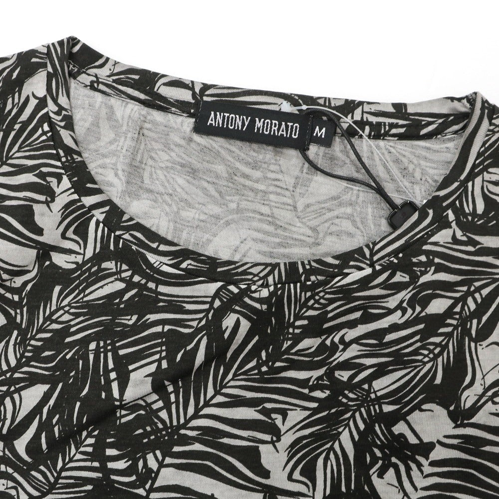 【中古】【未使用】アントニー モラート ANTONY MORATO コットン クルーネック 半袖Tシャツ グレーxブラック【 M 】【 状態ランクS 】【 メンズ 】