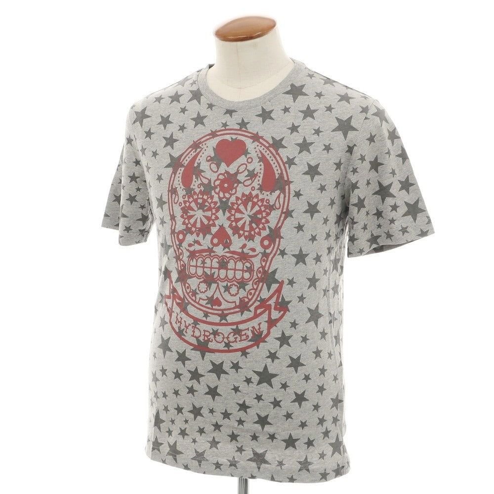【中古】ハイドロゲン HYDROGEN コットン クルーネック 半袖Tシャツ グレー【 M 】【 状態ランクA 】【 メンズ 】