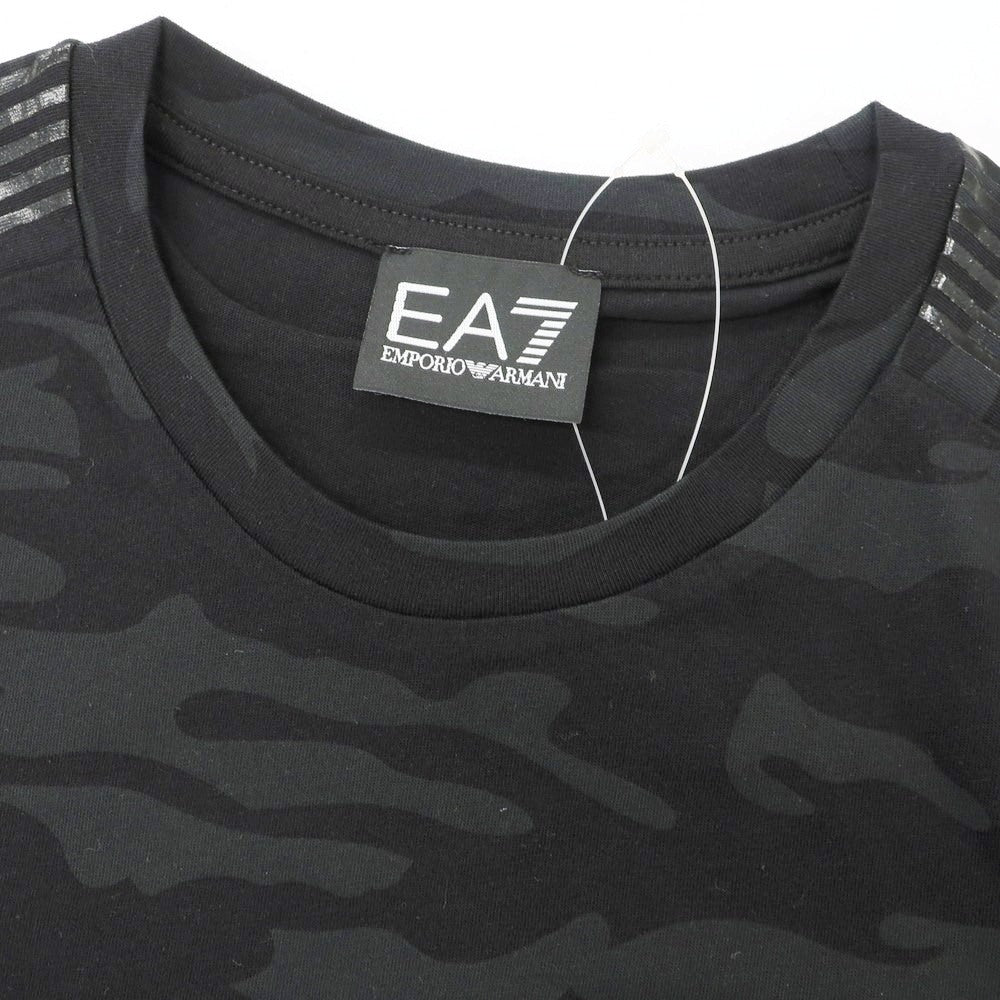 【中古】【未使用】エンポリオ アルマーニ EMPORIO ARMANI コットン カモフラ クルーネック 半袖Tシャツ ブラックxチャコール【 S 】【 状態ランクS 】【 メンズ 】