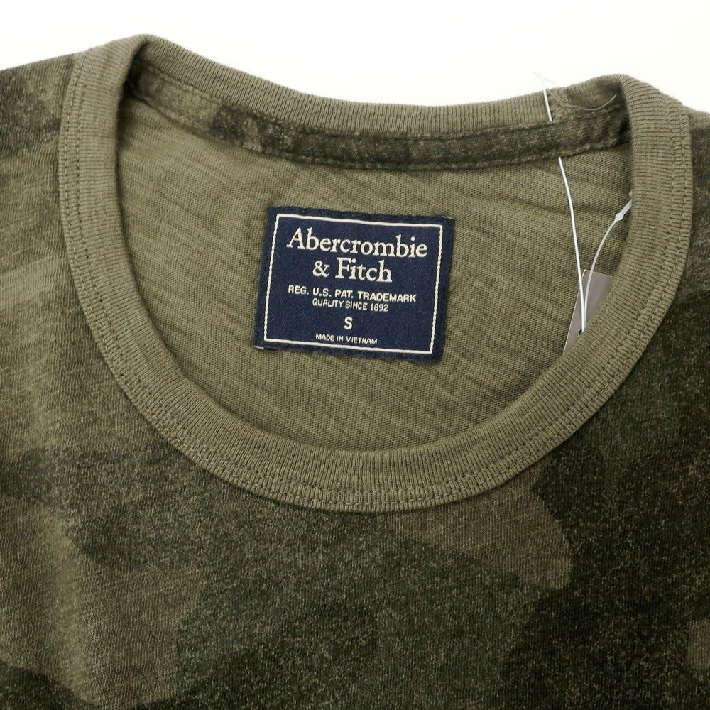 【中古】【未使用】アバクロンビー アンド フィッチ Abercrombie & Fitch コットン カモフラ クルーネック ポケット 半袖Tシャツ オリーブ【 S 】【 状態ランクS 】【 メンズ 】
