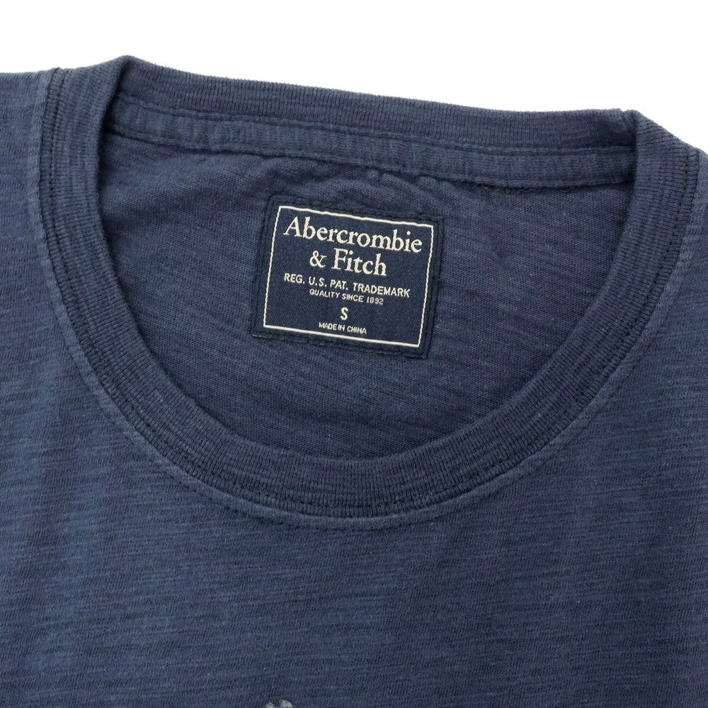 【中古】【未使用】アバクロンビー アンド フィッチ Abercrombie & Fitch コットン クルーネック 半袖Tシャツ ネイビー【 S 】【 状態ランクS 】【 メンズ 】