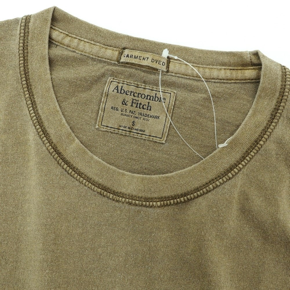 【中古】【未使用】アバクロンビー アンド フィッチ Abercrombie & Fitch ガーメントダイ コットン クルーネック 半袖Tシャツ オリーブ【 S 】【 状態ランクS 】【 メンズ 】