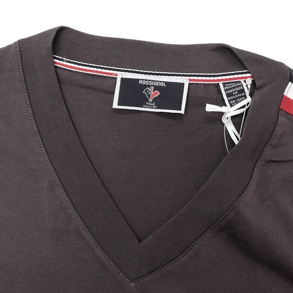 【中古】ロシニョール Rossignol コットン Vネック 半袖Tシャツ ダークグレー【 46 】【 状態ランクA 】【 メンズ 】
