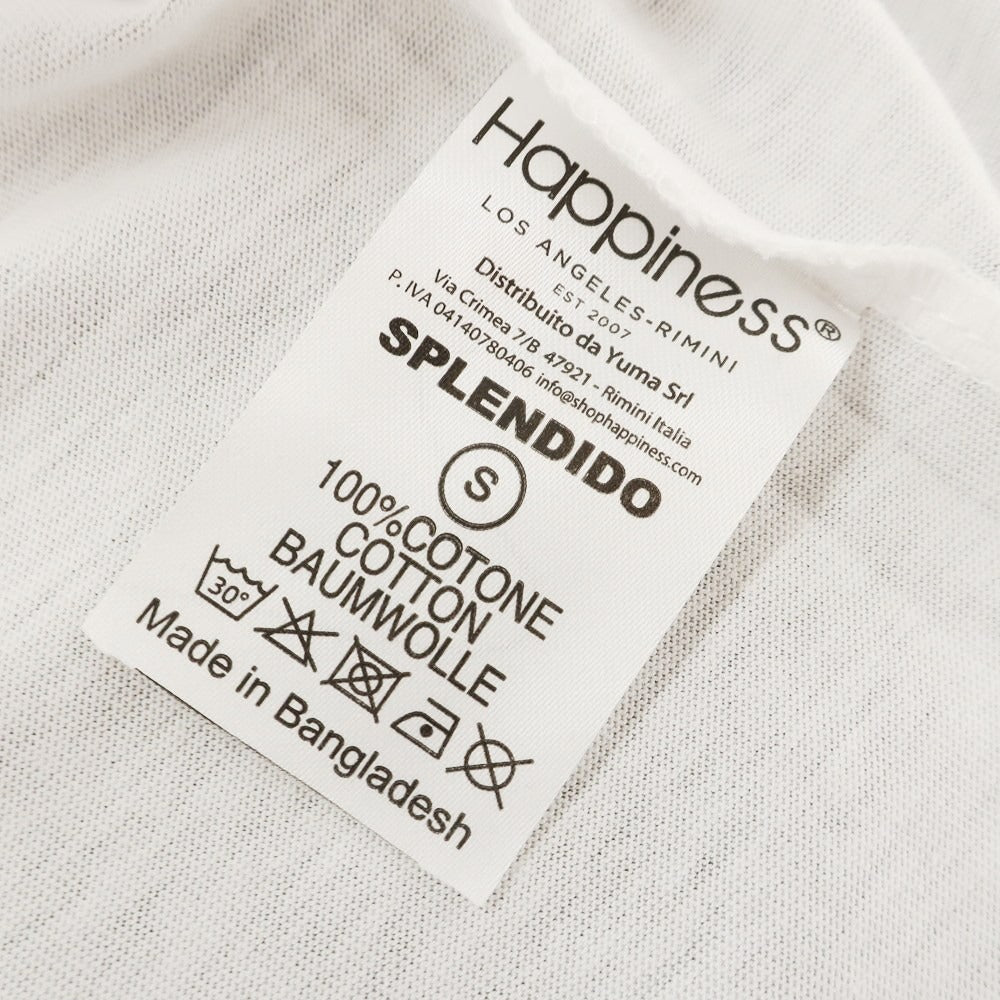 【中古】ハピネス Happiness コットン クルーネック 半袖Tシャツ ホワイト【 S 】【 状態ランクA 】【 メンズ 】