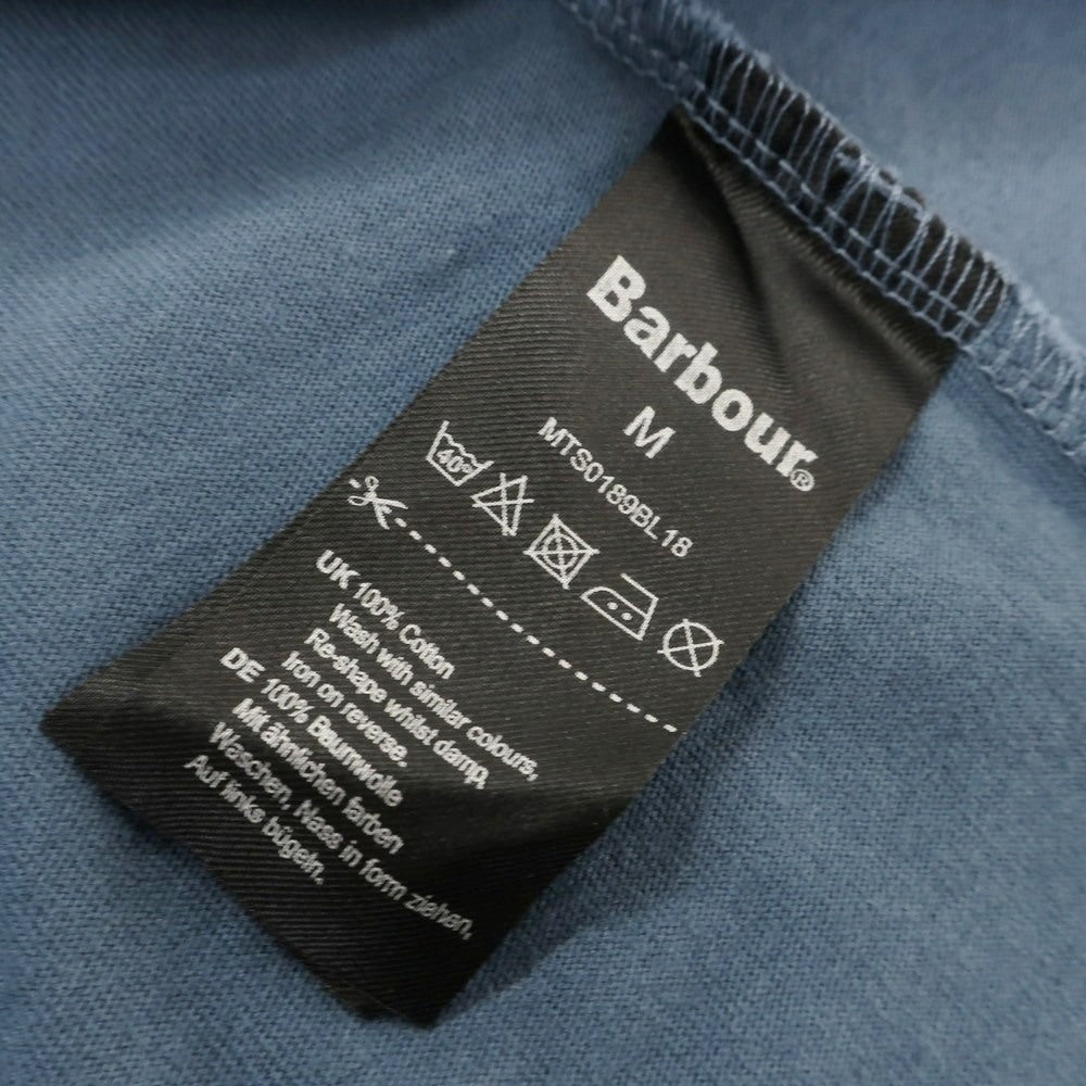 【中古】【未使用】バブアー Barbour コットン クルーネック 半袖Tシャツ ダスティブルー系【 M 】【 状態ランクS 】【 メンズ 】